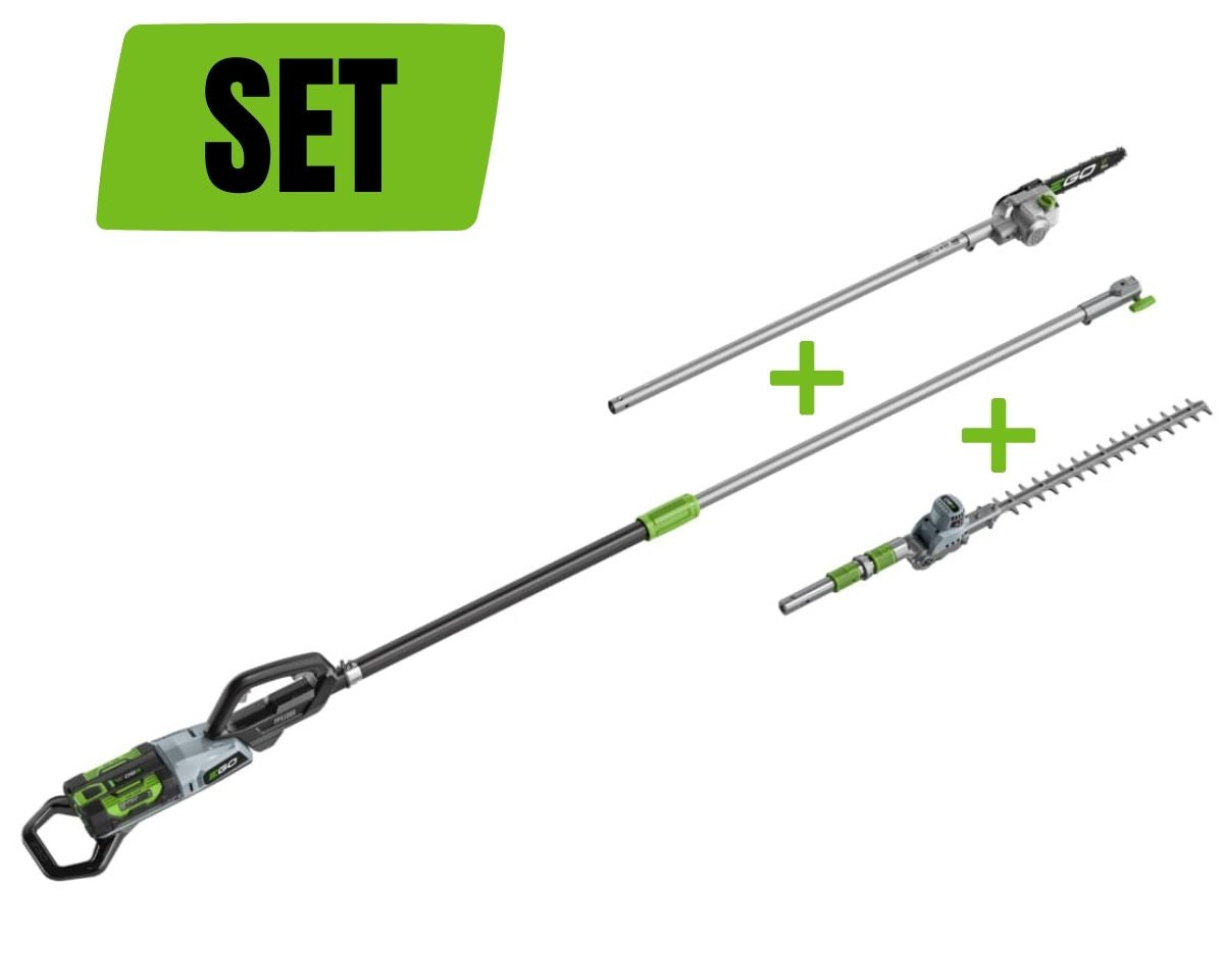 EGO PPCX1000 SET MIT HOCHENTASTER-AUFSATZ UND HECKENSCHEREN-AUFSATZ