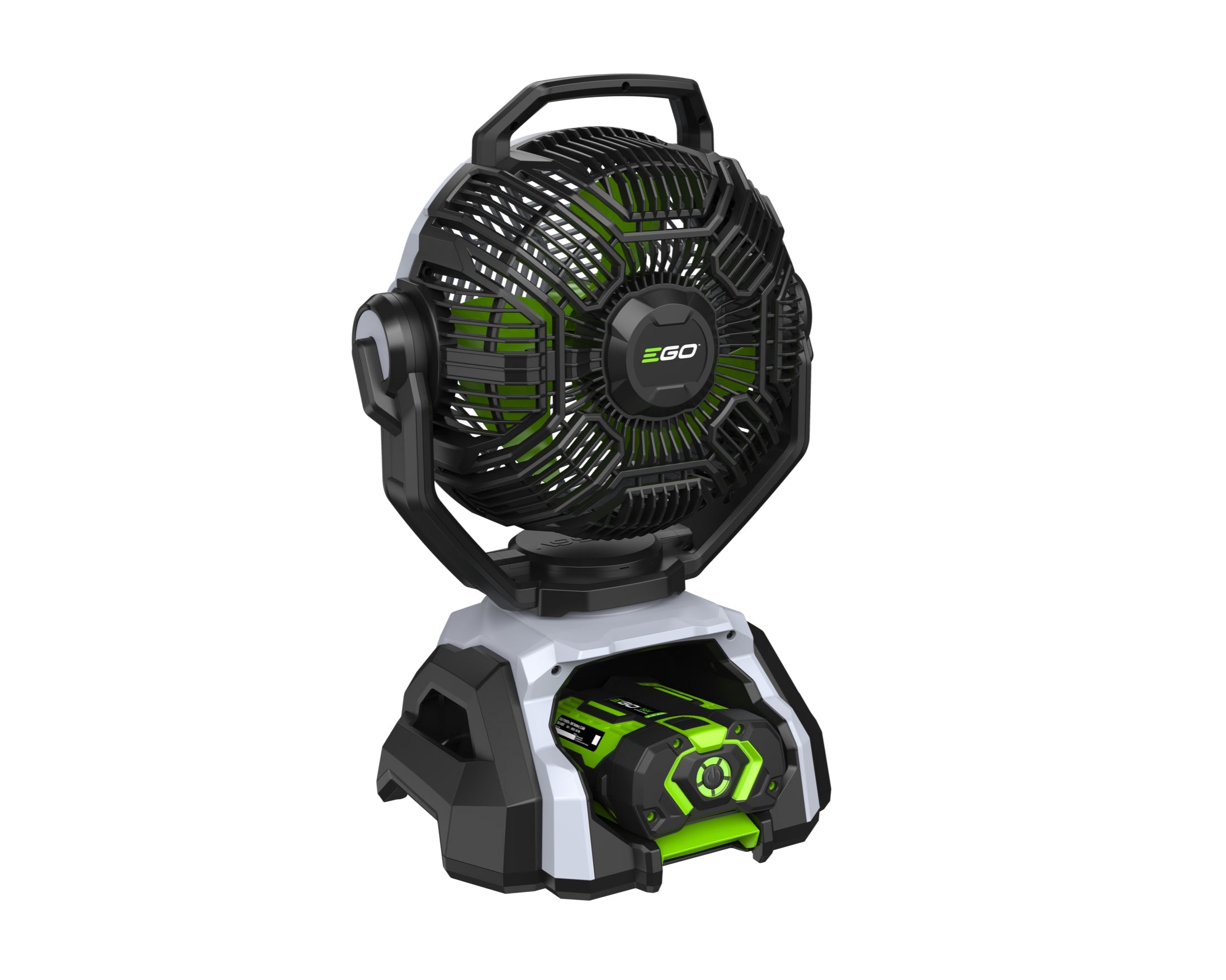 EGO FN1000E Ventilator mit Akku von hinten