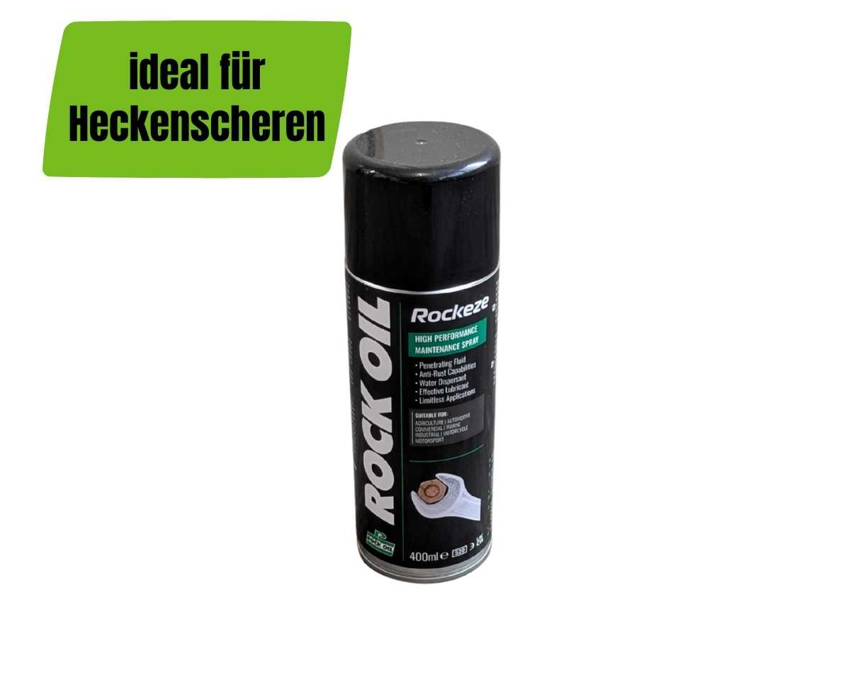 Rock Oil Rockeze kaufen bei Wessels Gartengeraete – Pflegespray ideal für Heckenscheren und Universalspray für Gartengeräte