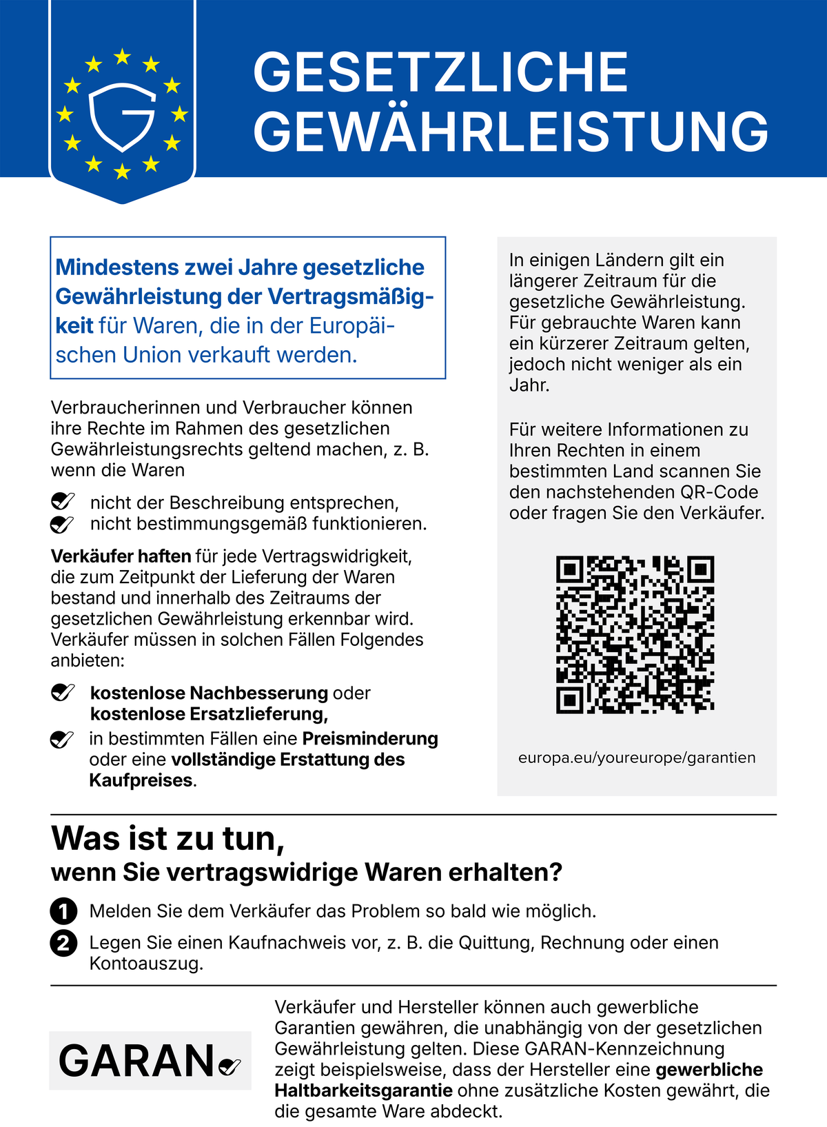 Gesetzliche Gewährleistung