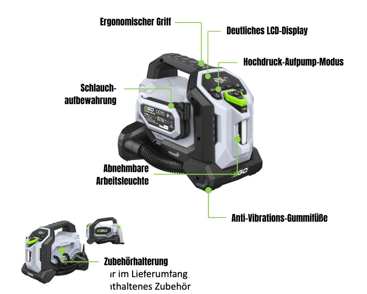 Produktdetails von EGO IF1600E 3-in-1 Kompressor