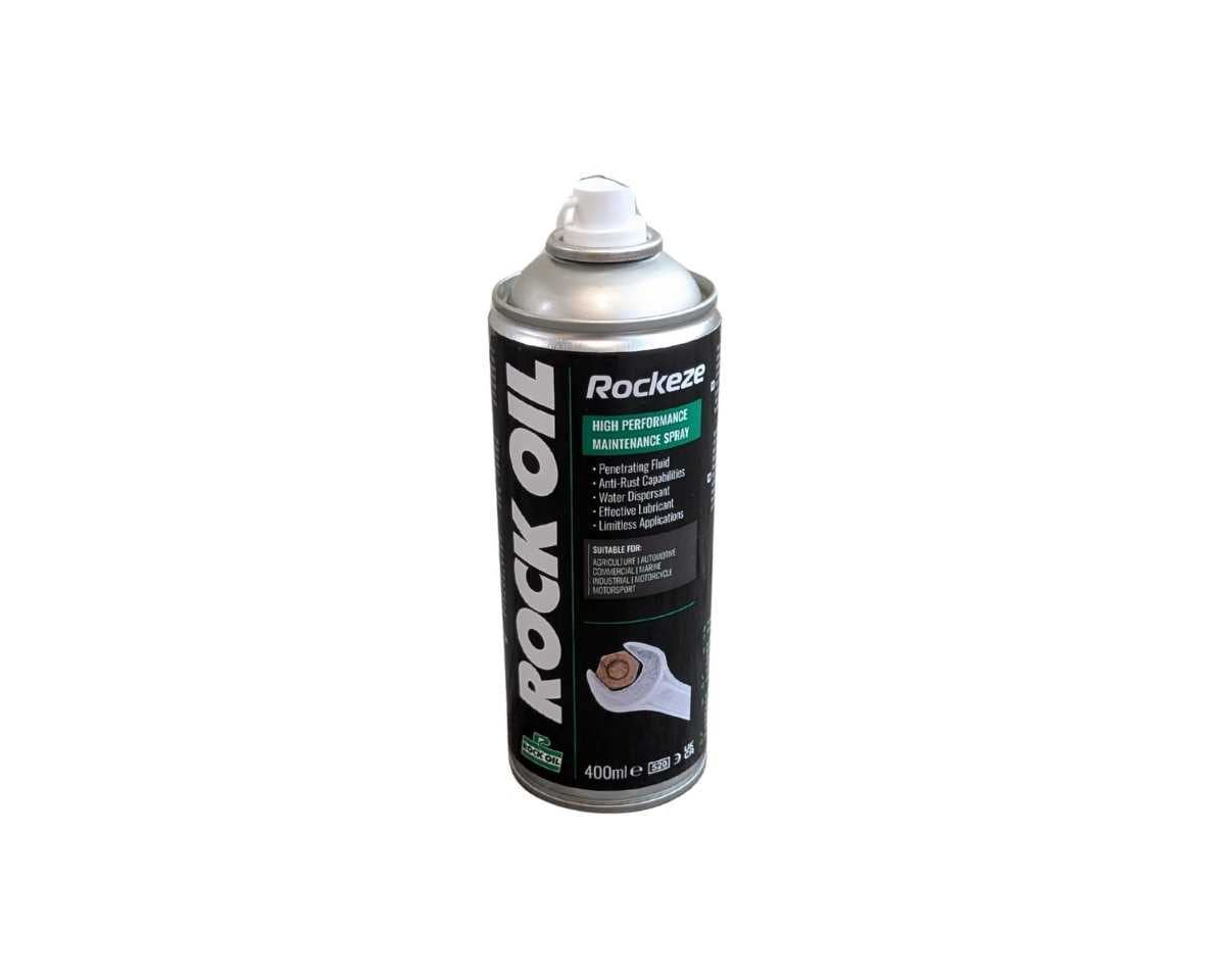 Rock Oil Rockeze – Pflegespray für Heckenscheren geöffnet, ohne Deckel