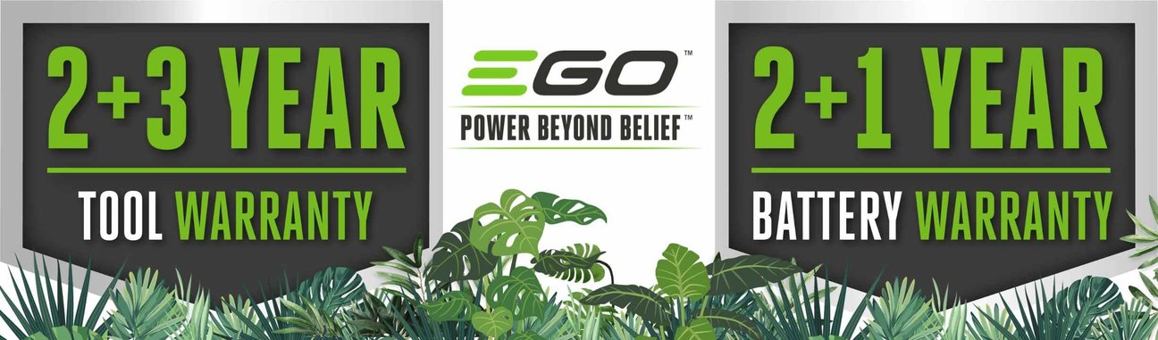 Banner für eine Garantie Verlängerung von EGO POWER + AKKUS
